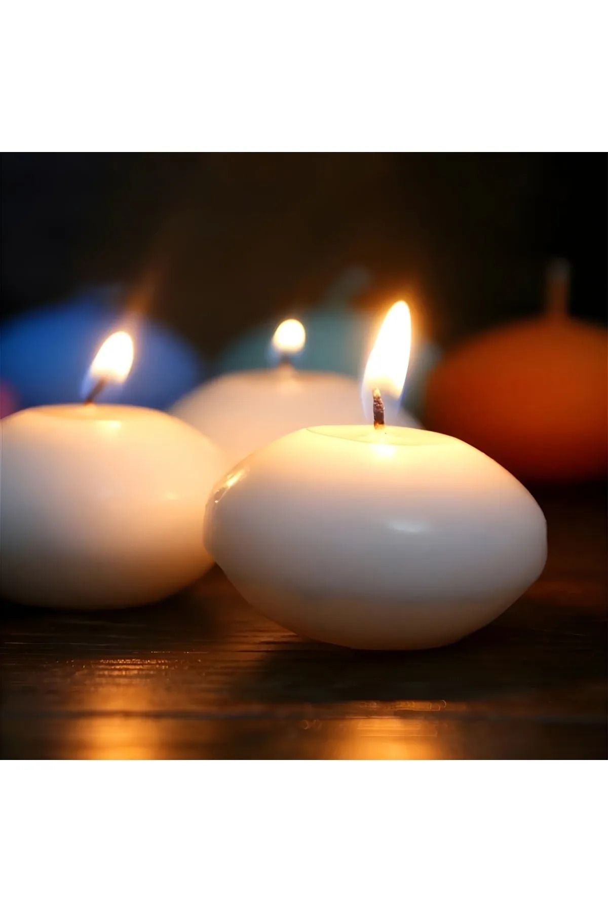 6-Piece White Floating Decorative Therapy Candle