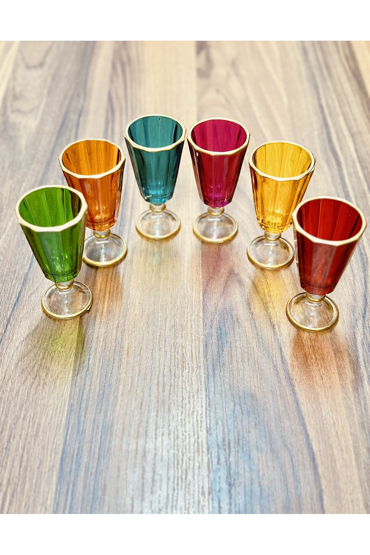 Colored Glass 6-Piece Coffee Side Water Glass