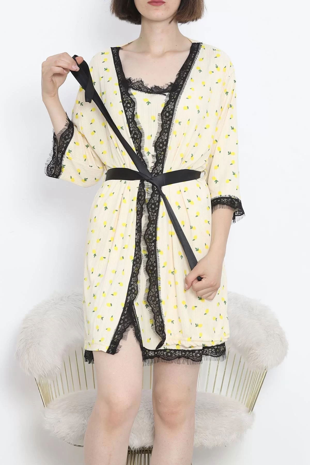 Printed Pegasus Pajama Set Lemon Yellow - 747.1287.