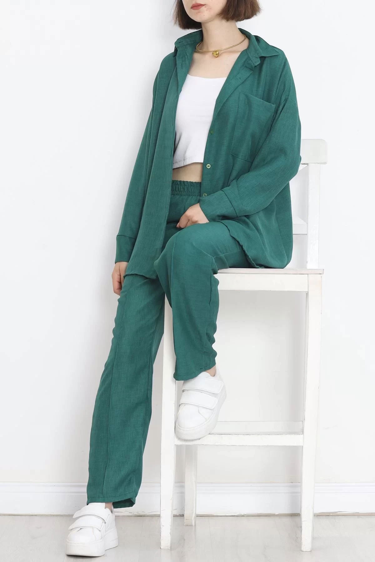 Linen Shirt Set Green - 20347.1778.