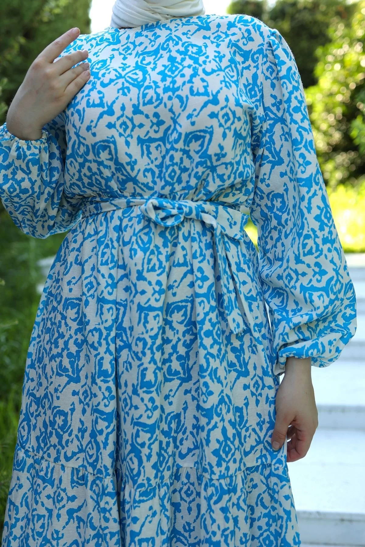 Patterned Dress in Blue - 10067.1778.