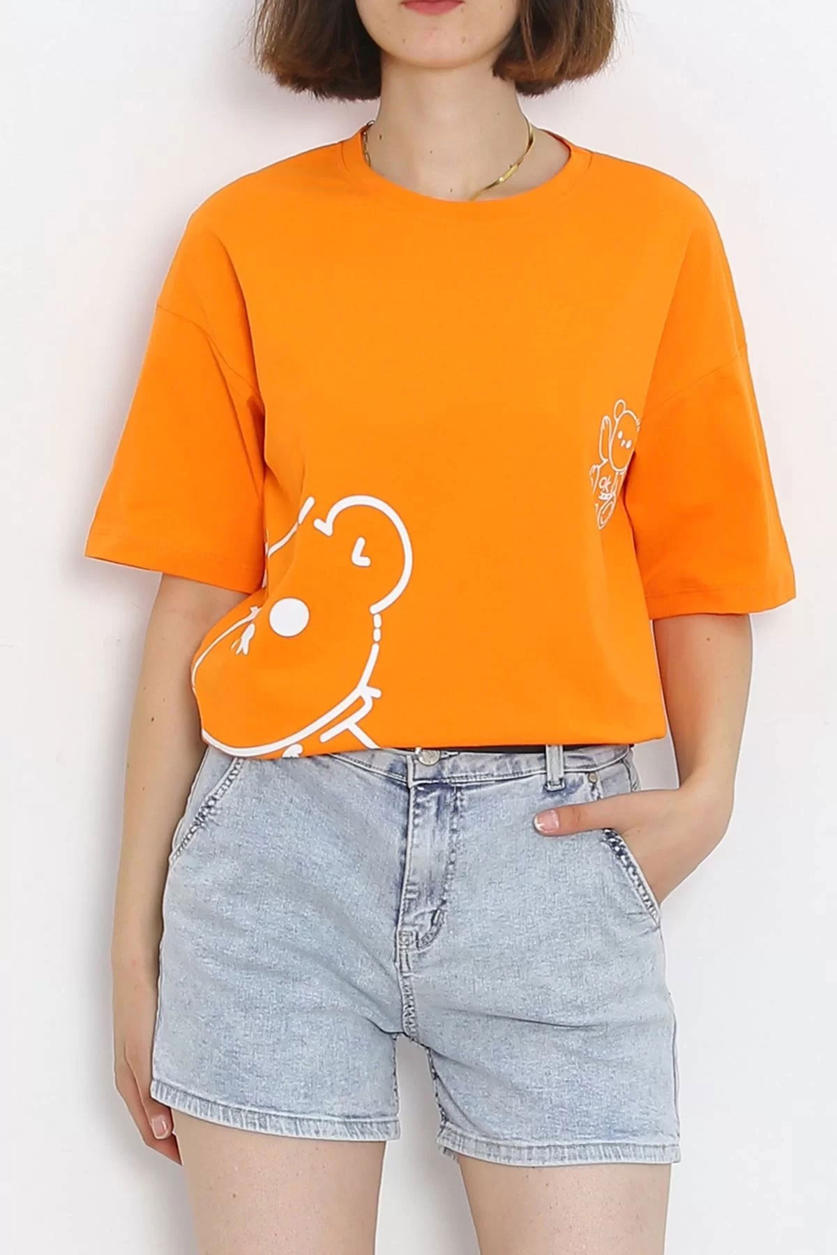 Printed Oversize T-Shirt Orange - 16502.1567.