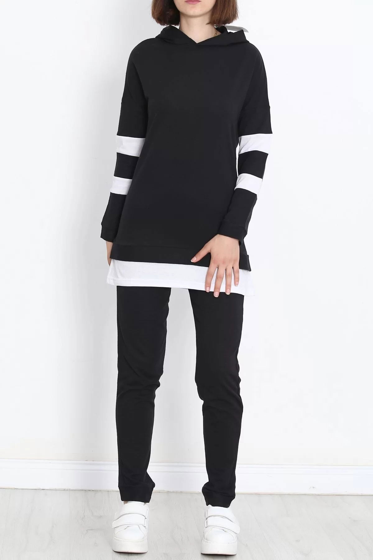 Stripe Detailed Tracksuit Set Black - 20340.1778.