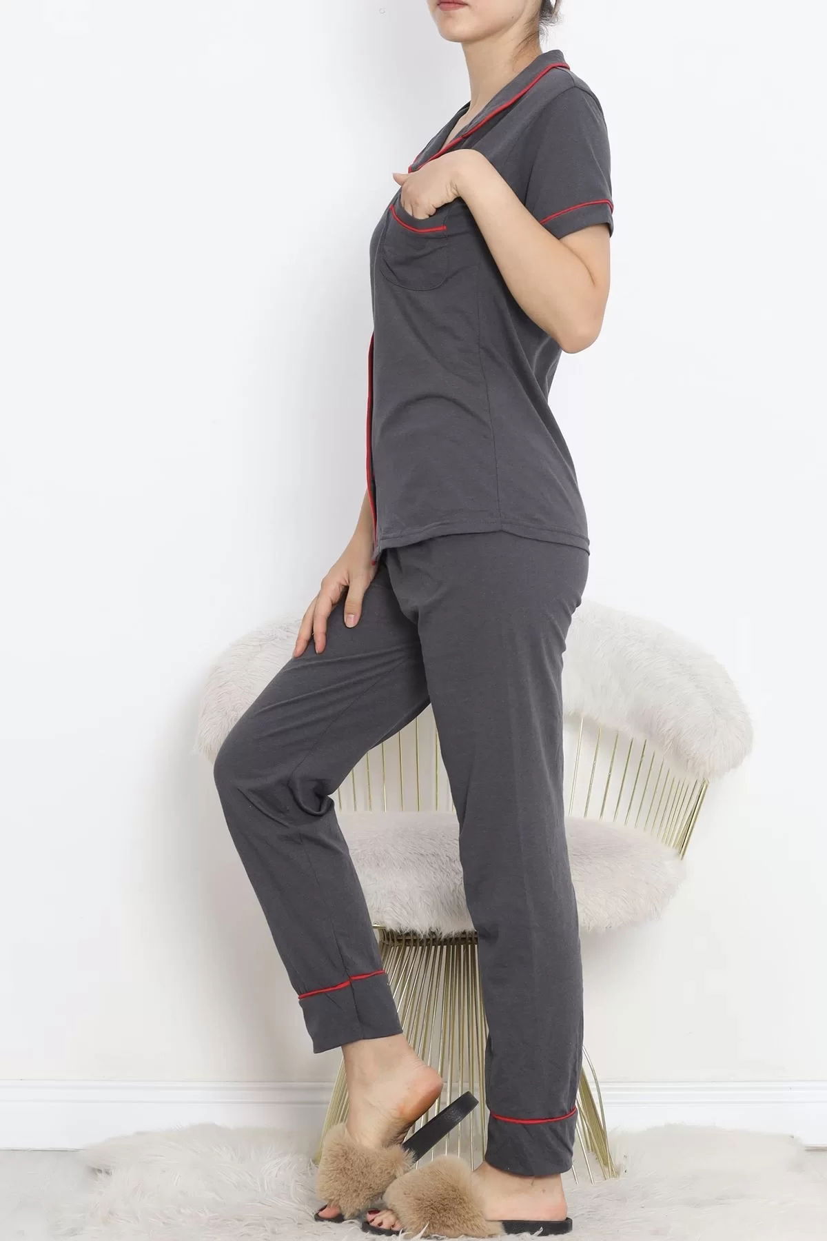 Pajama Set with Front Pockets Smoky Red - 11404.1048.