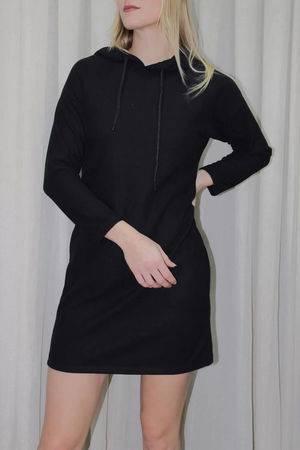 Thessaloniki Hooded Dress Black - 139.0135