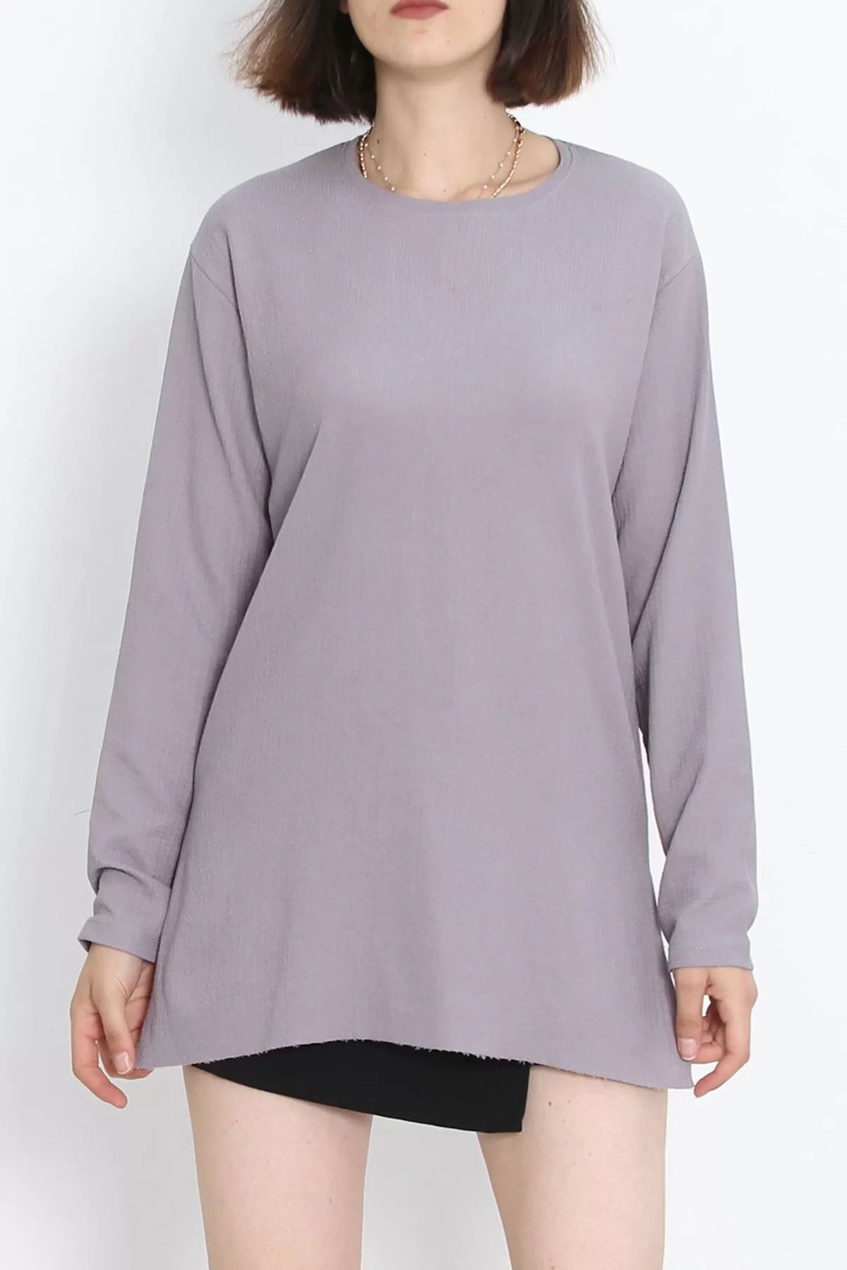 Burgundy Long Sleeve Tunic Gray - 20398.1778.