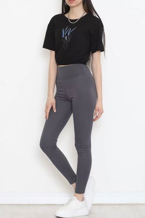 Printed Elastic Waist T-shirt Black - 16547.1567.