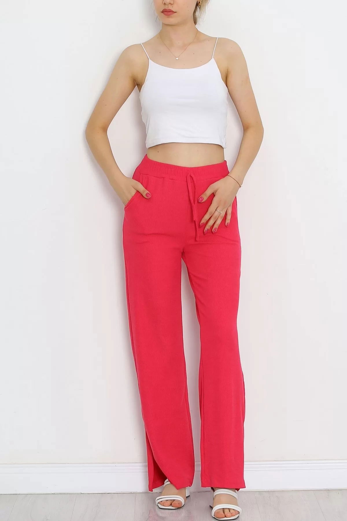 Trousers with Cuff Slits Fuchsia - 250.1247.