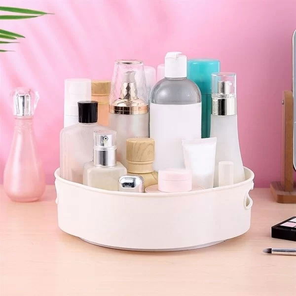 Tufeyo 360 Degree Rotating Mechanism Round Tray Formed Presentation and Service Organizer Tray