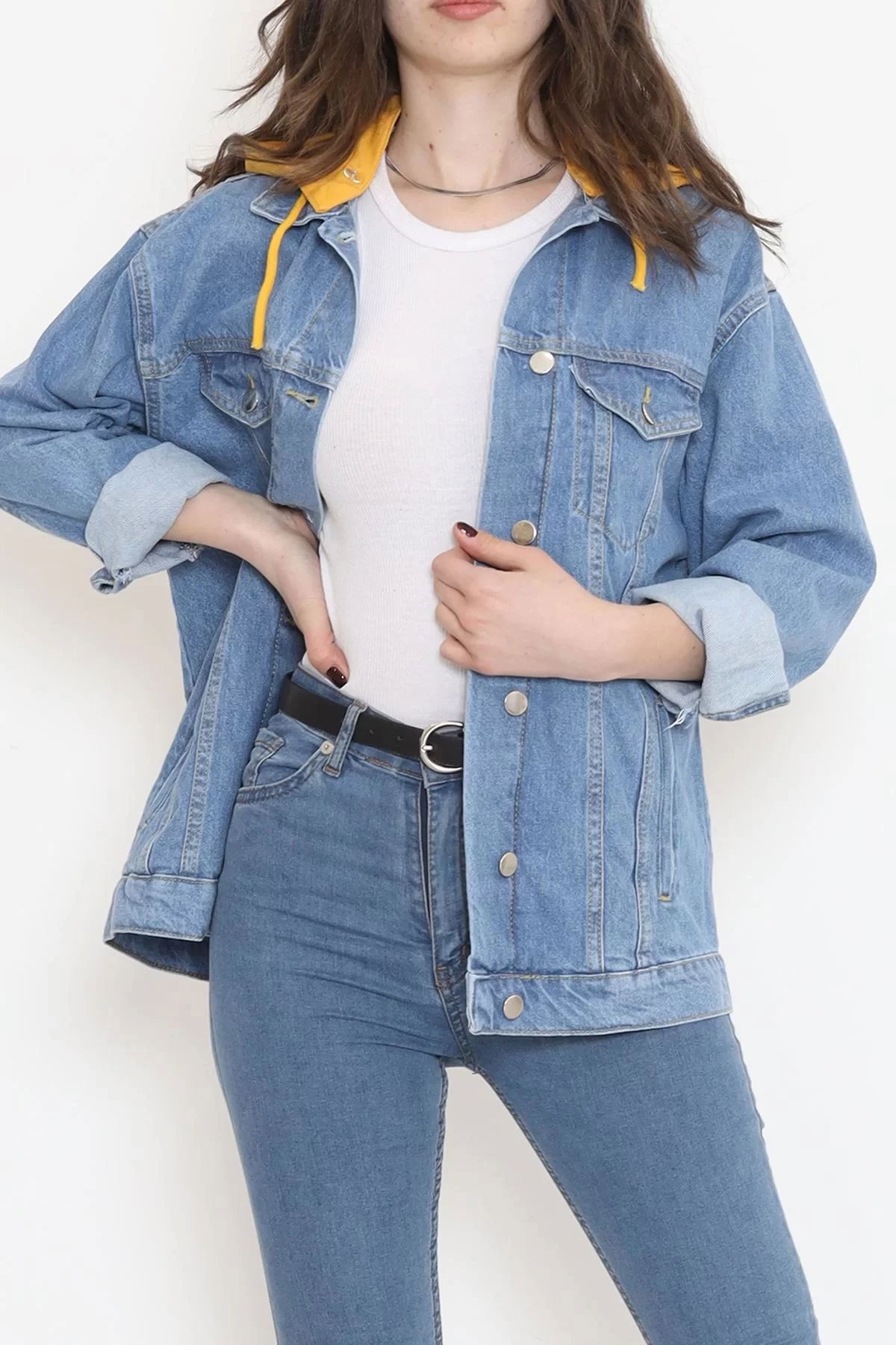 Back Printed Denim Jacket Blue - 3001.1367.