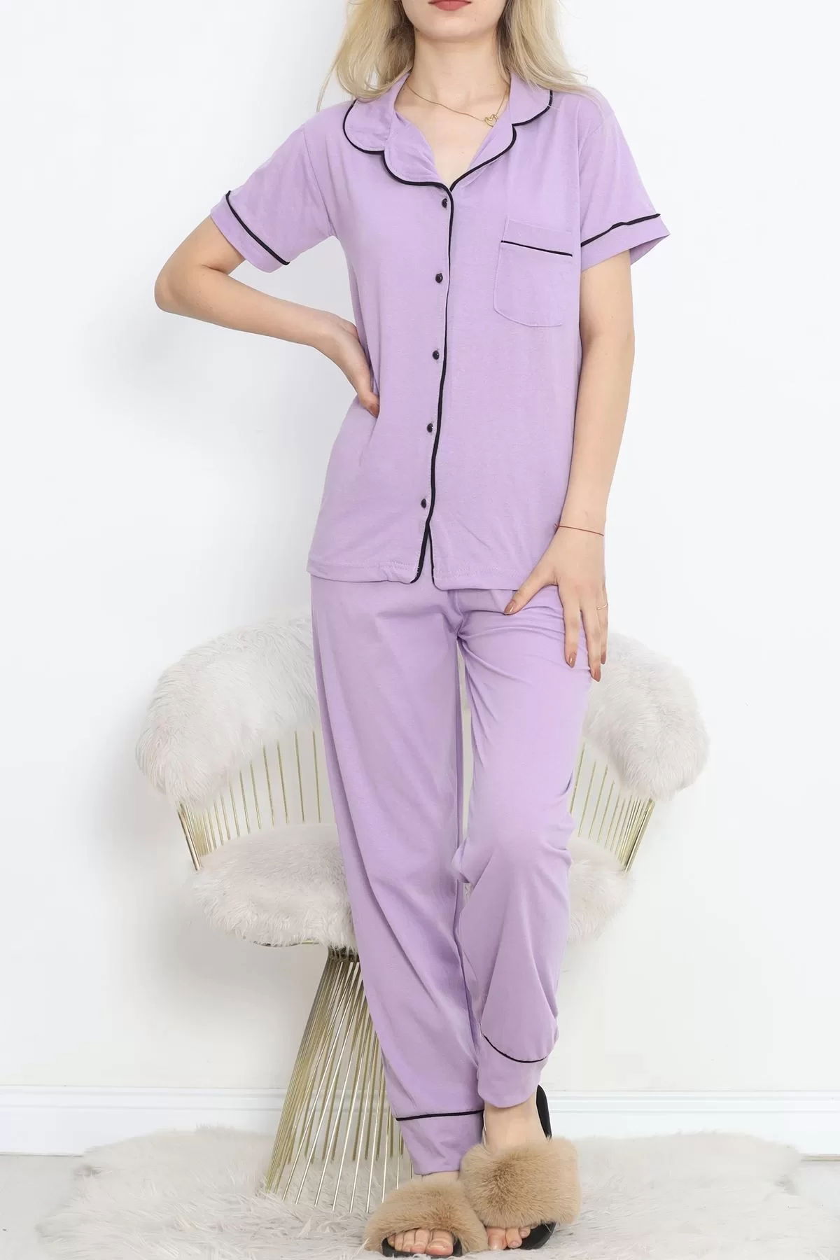 Pajama Set with Front Pocket Lilasiyah - 11404.1048.