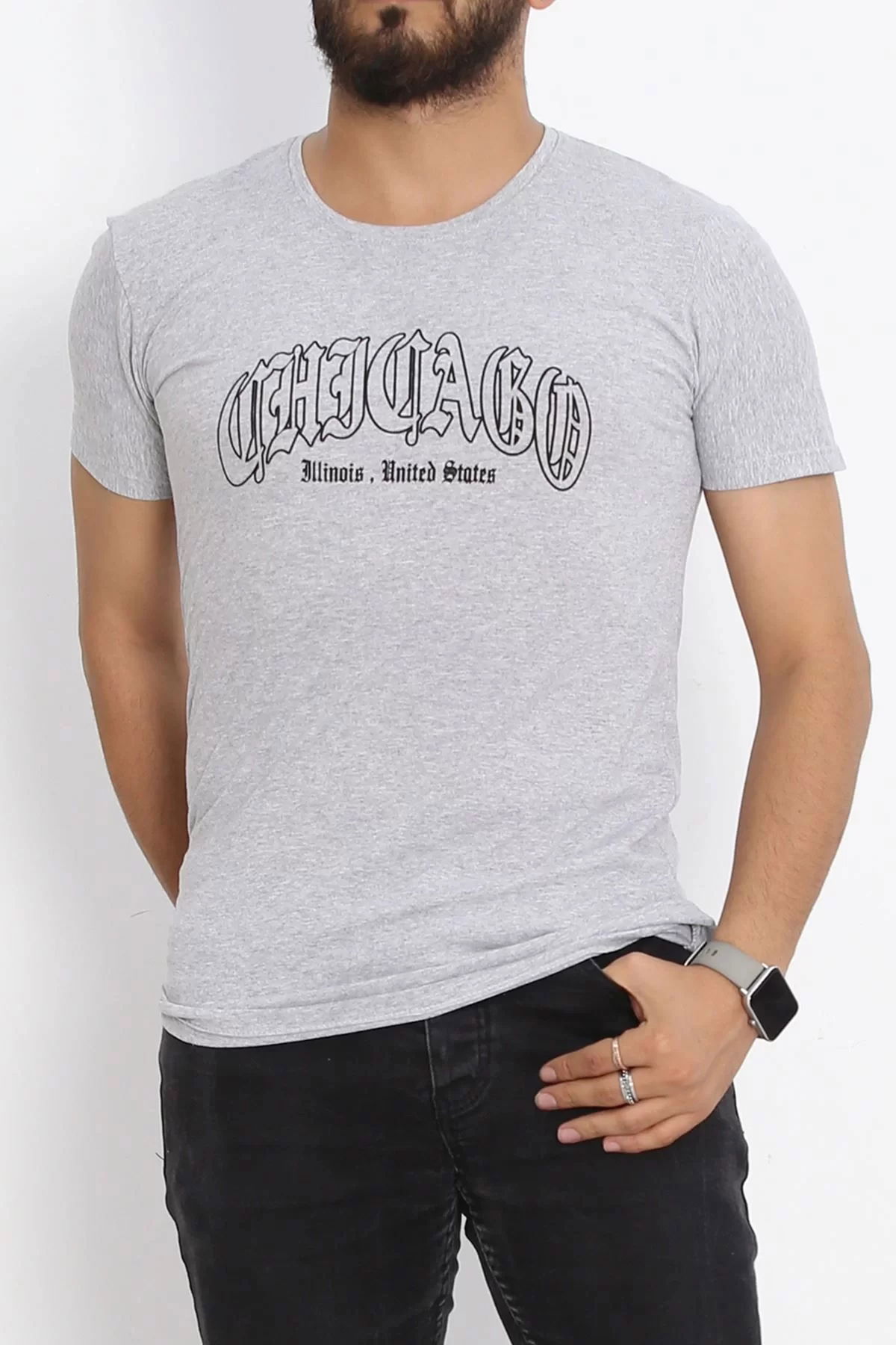 Printed Men's T-shirt Gray - 20407.1778.