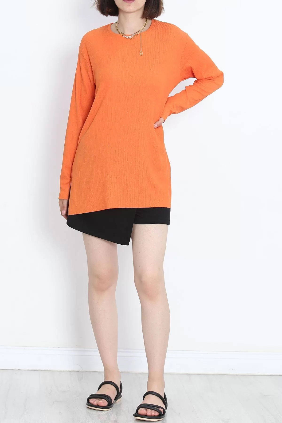 Burumuk Long Sleeve Tunic Orange - 20398.1778.