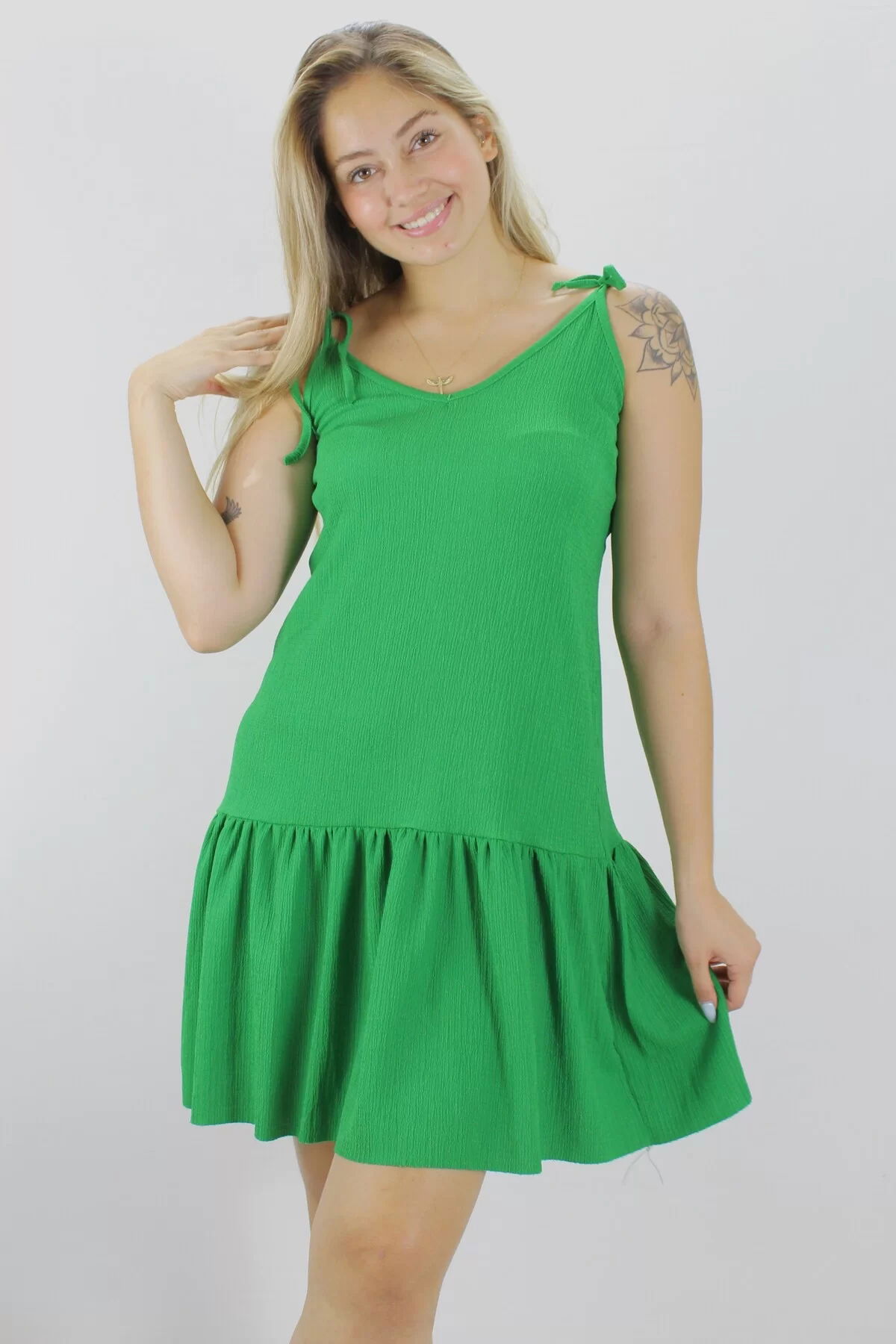 Crinkle String Dress Green - 1456.65