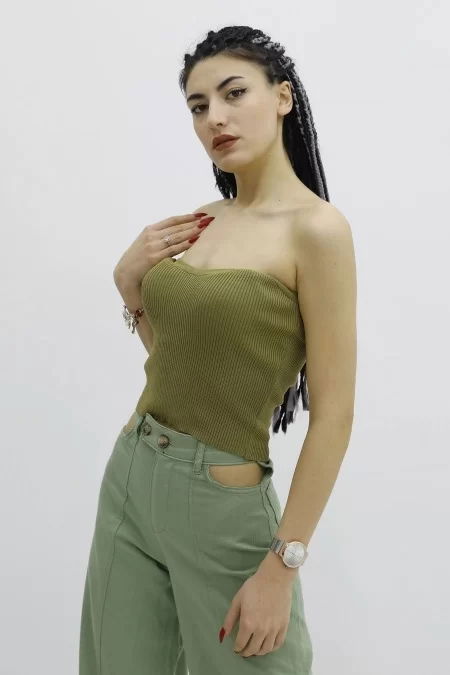 Lycra Tricot Bustier Khaki - P-019895