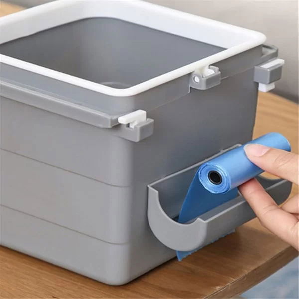 Tufeyo Mini Table Trash Can Plastic Under Counter Retractable Adhesive Invisible Compartment Practical