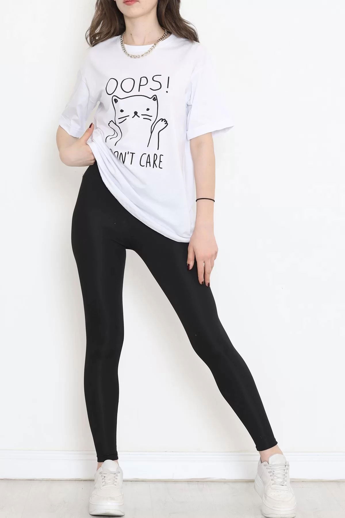 Printed Double Sleeve T-shirt White - 16525.1567.