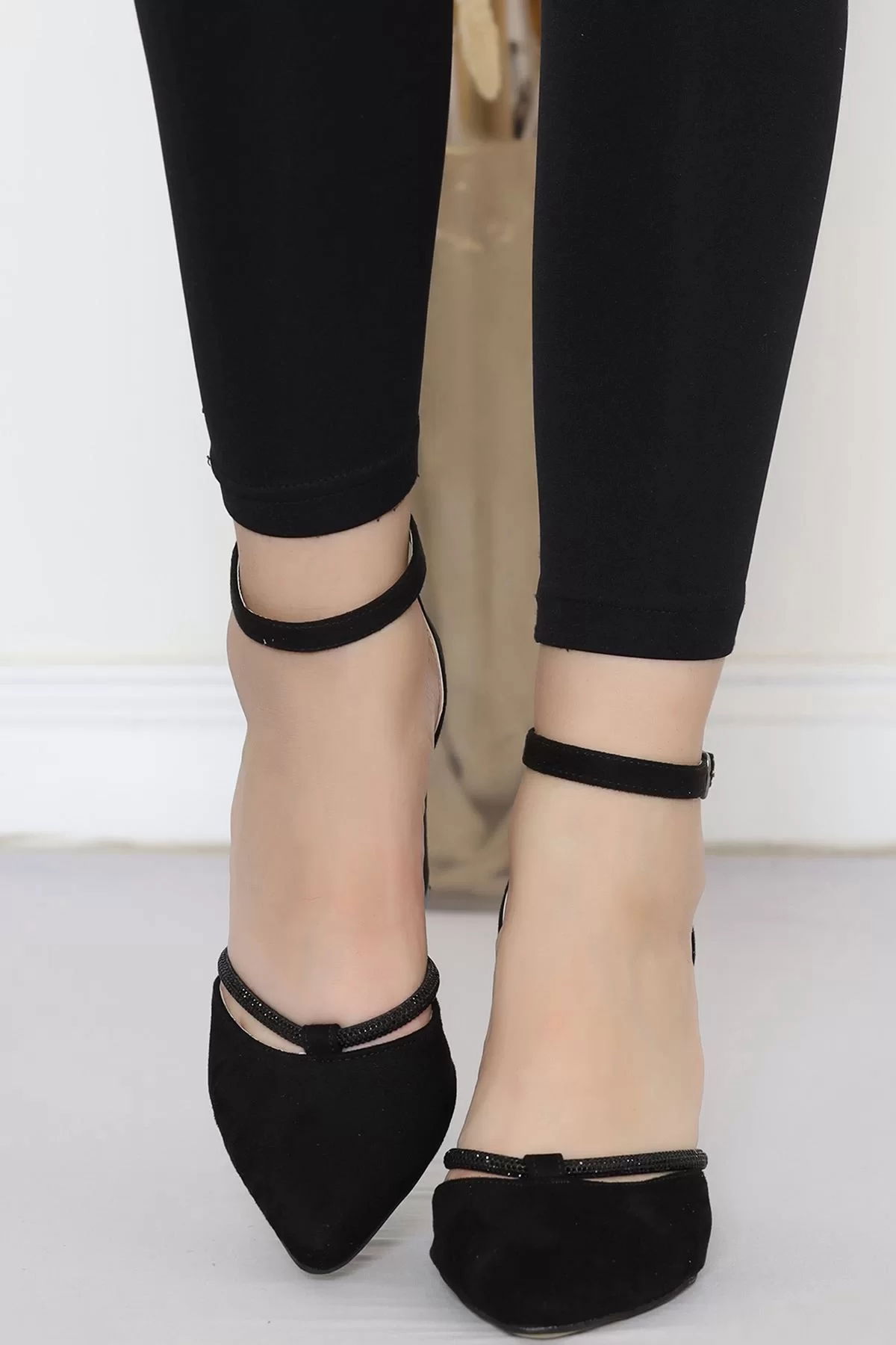 7 Cm Heeled Shoes Suede Black1 - 17313.264.