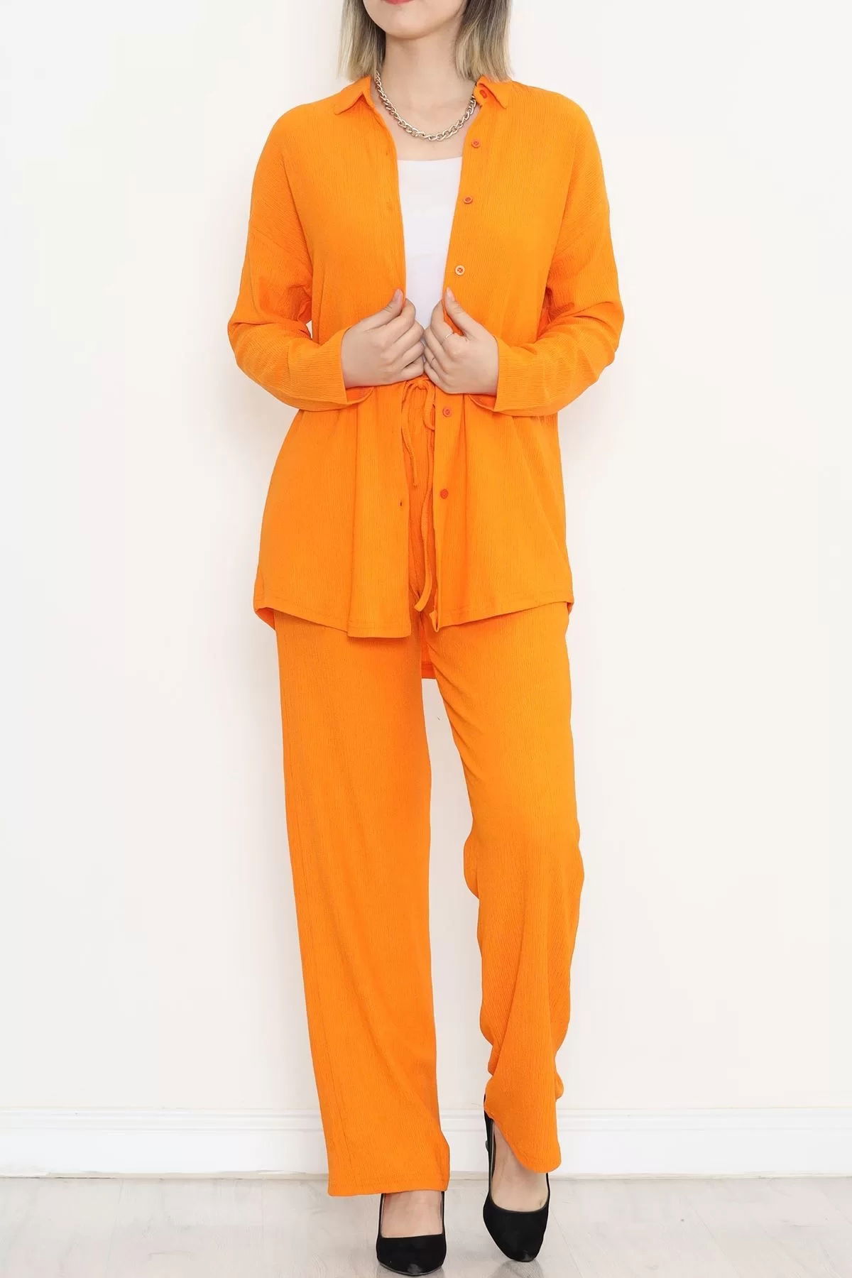 Seersucker Shirt Set Orange - 4592.1254.