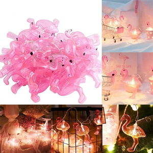 Tufeyo 10pcs Battery Powered Led Flamingo Decorative Light Chain Lighting 1.5 Mt