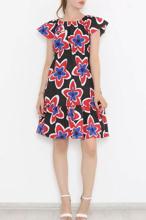 Madonna Collar Dress BlackRed - 10837.701.