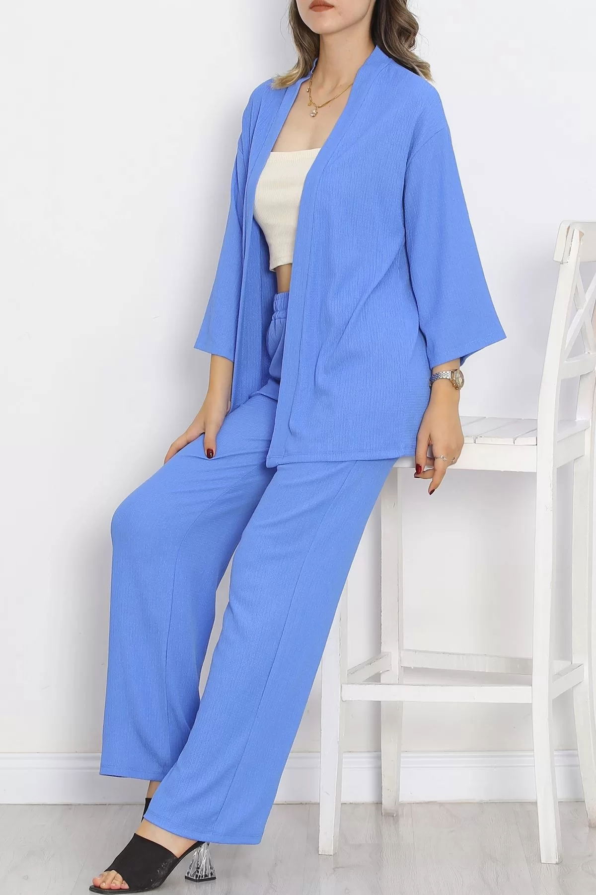 Long Kimono Suit Blue - 722.1247.