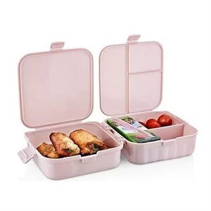 Tufeyo Lunch Box with Self Spoon Fork Lunch Box with 4 Compartments Kids Lunch Box Storage Box