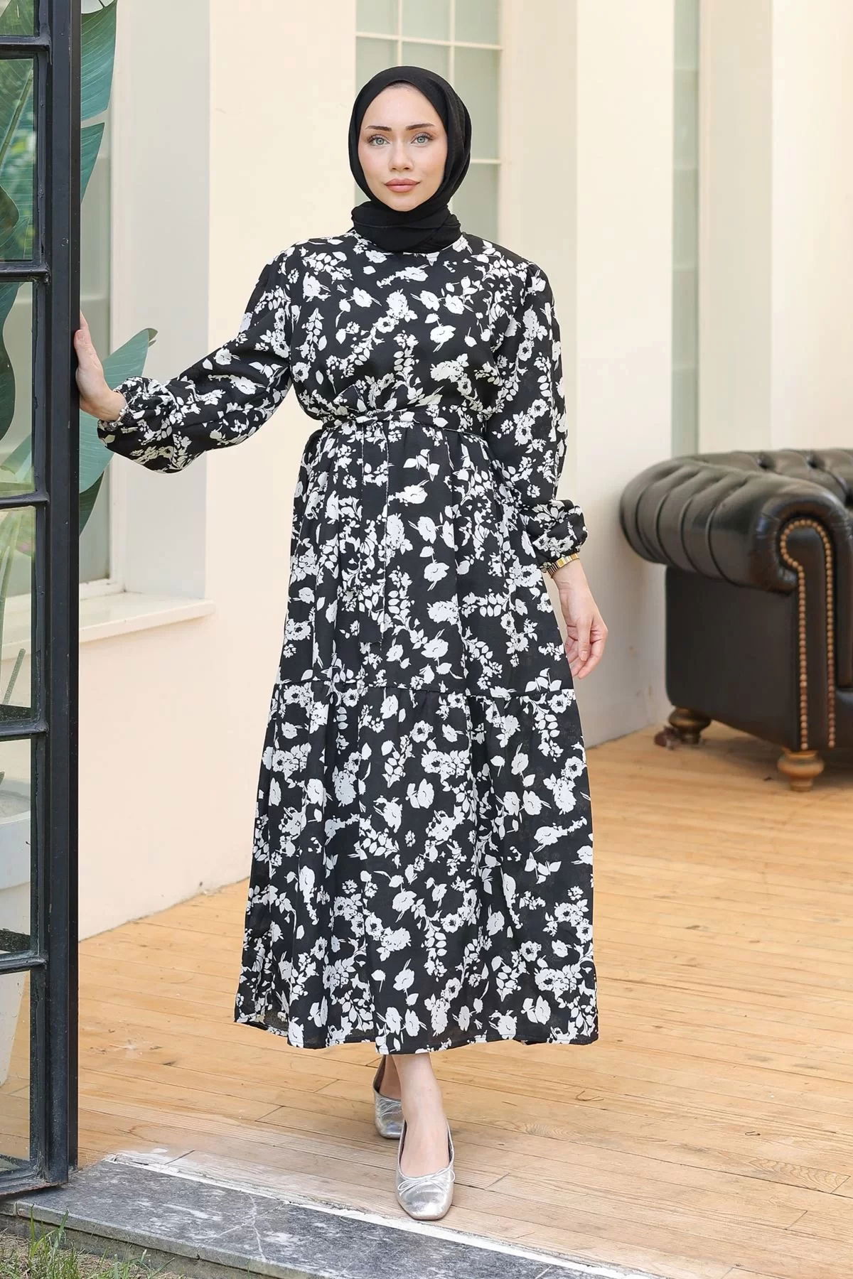 Patterned Dress Black and White1 - 10067.1778.