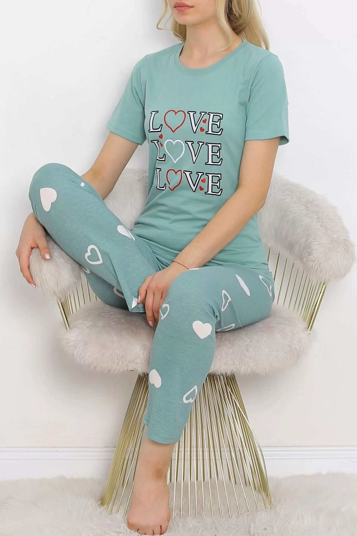 Patterned Pajama Set Mint - 18735.1567.