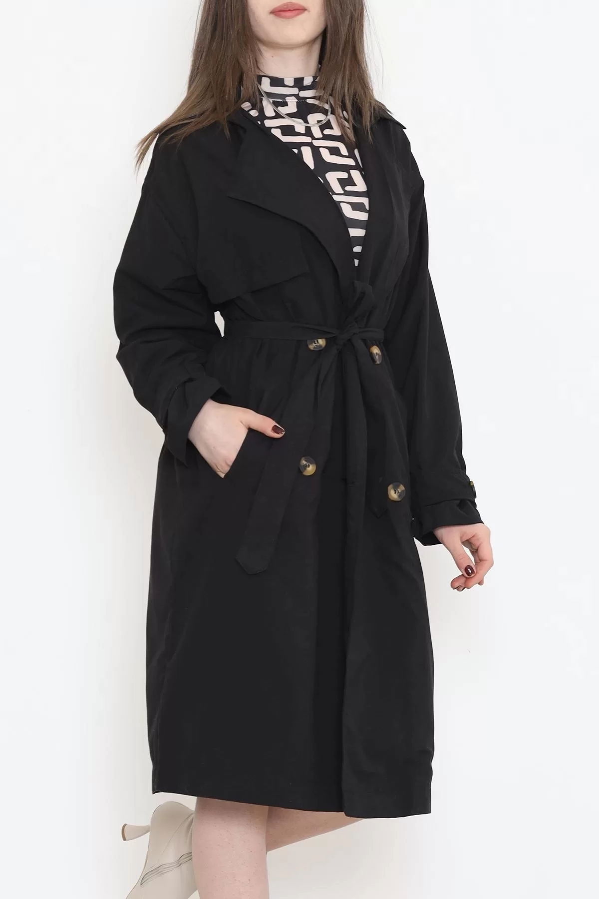 Belted Trench Coat Black - 2480.1367.