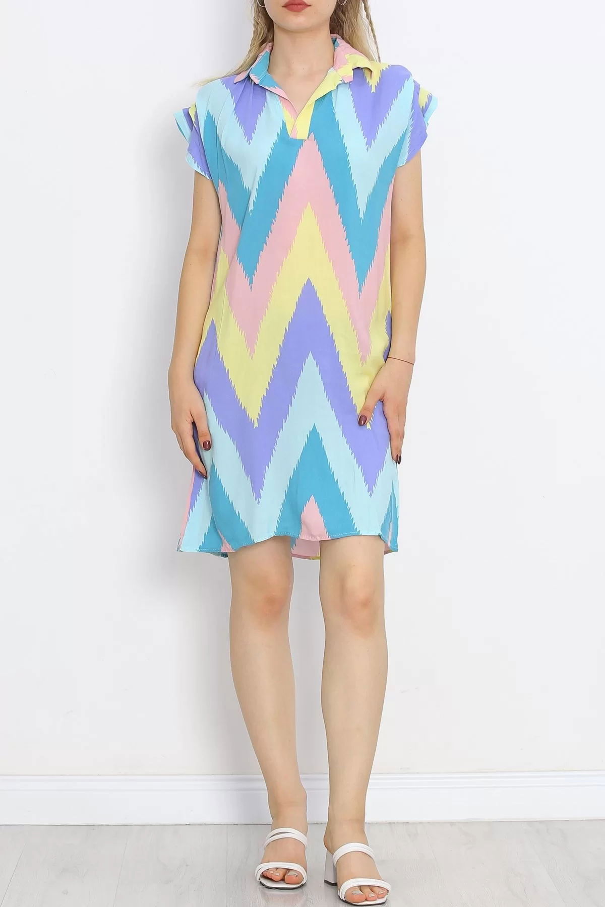 Polo Collar Dress Rainbow - 18906.1247.