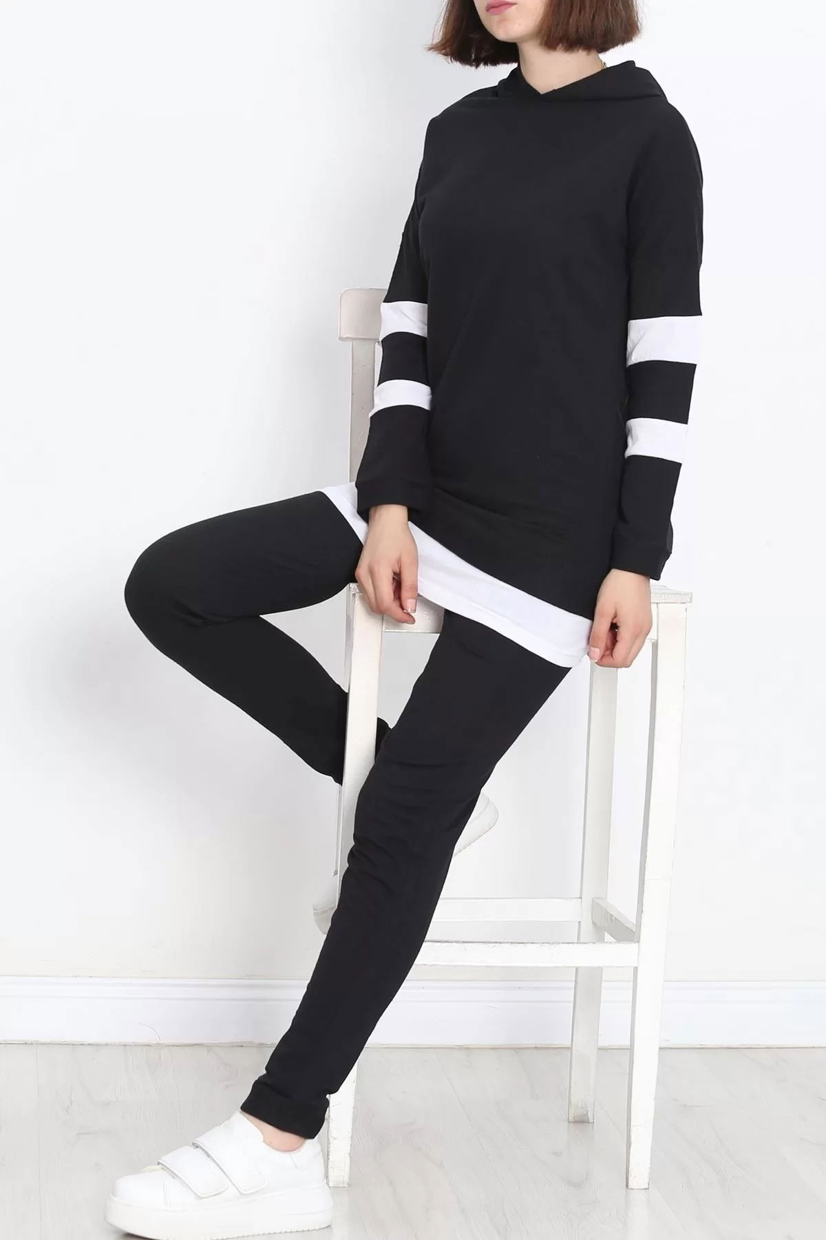 Stripe Detailed Tracksuit Set Black - 20340.1778.