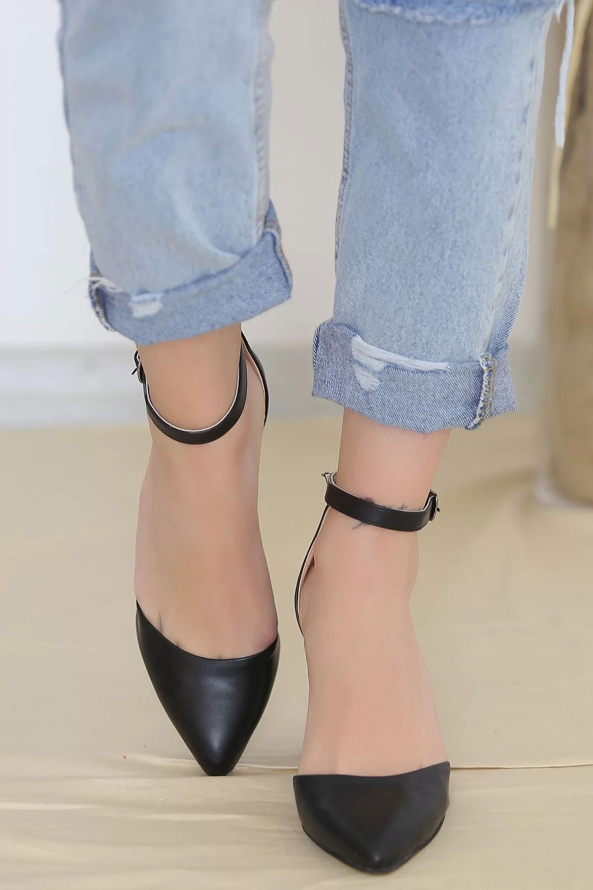 7 Cm Heeled Shoes Black Leather - 5178.264.