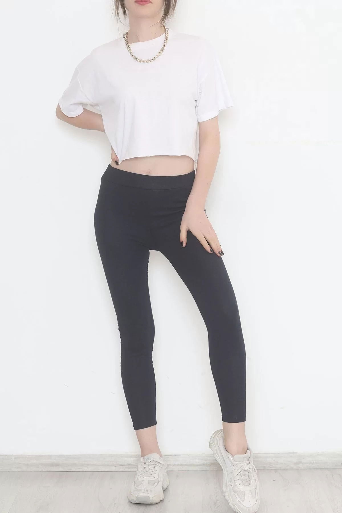 Single Stripe Ribbed Leggings Navy White - 10293.1567.