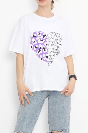 Printed Crew Neck T-shirt White - 16518.1567.