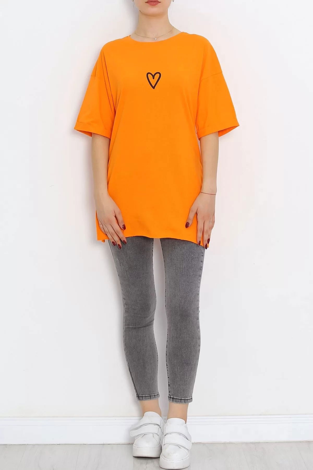 Double Sleeve Printed T-Shirt Orange - 16556.1567.