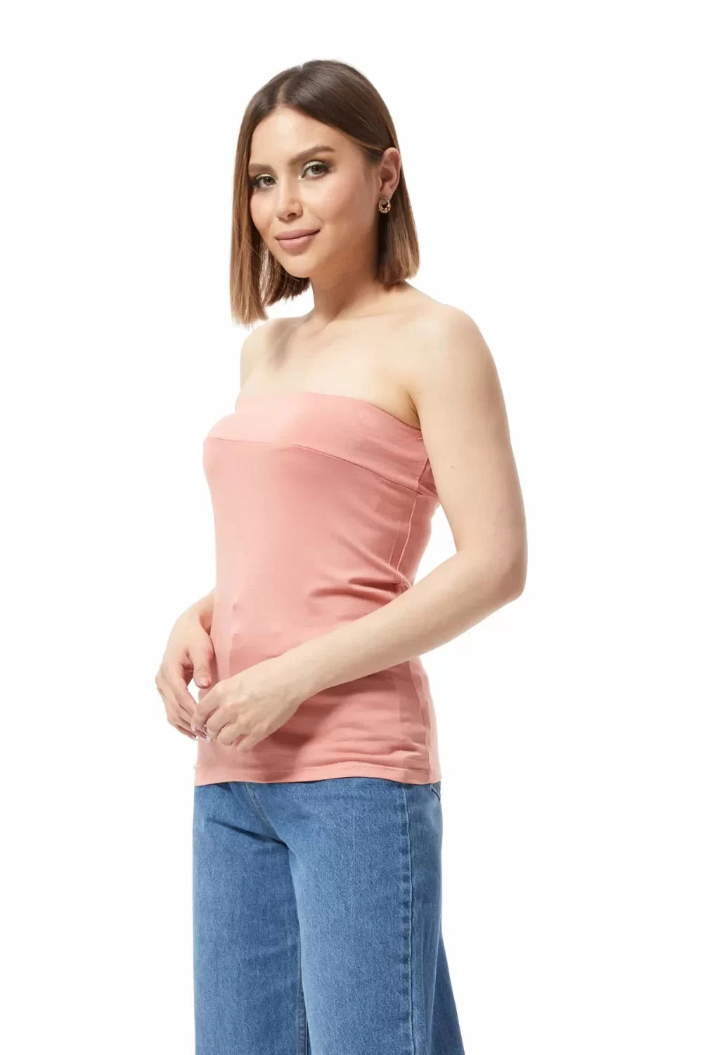 Strapless Blouse Peach - 0015.138