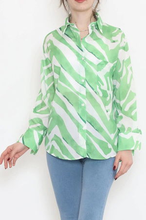 Voile Patterned Shirt Green - 989.1247.