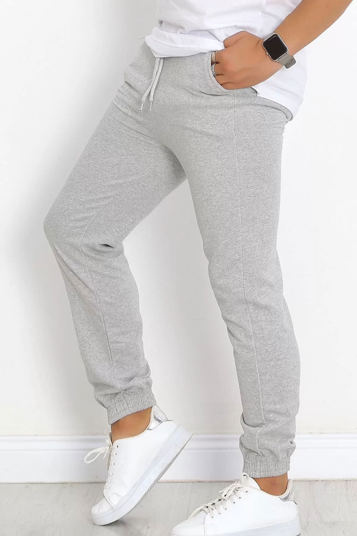 Men's Sweatpants Gray with Elasticated Leg - 16818.1778.