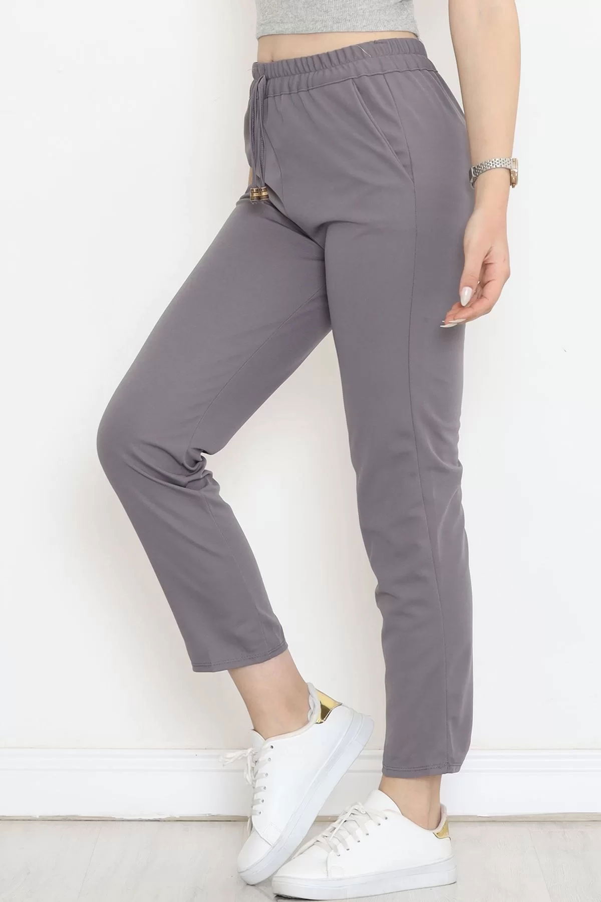 Crepe Lace-up Detailed Pants Koyugri - 152429.1778.