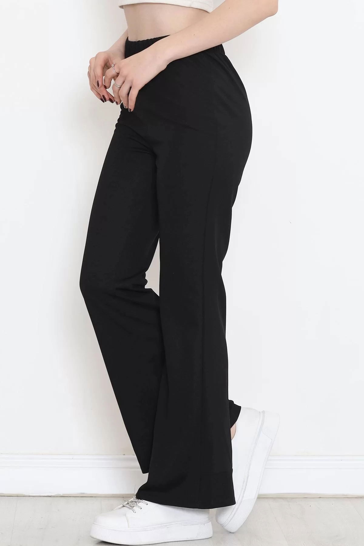 Flared Crepe Crepe Leggings Pants Black - 152426.1778.