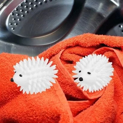 Tufeyo 2-Piece Hedgehog Model Hair Collector Anti-Wrinkle Laundry Dryer Ball