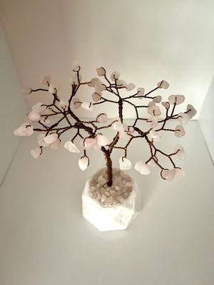 Pink Quartz Natural Stone Tree