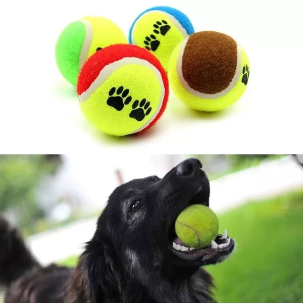 Tufeyo 3-Piece Colorful Patterned Tennis Ball Cat Dog Toy