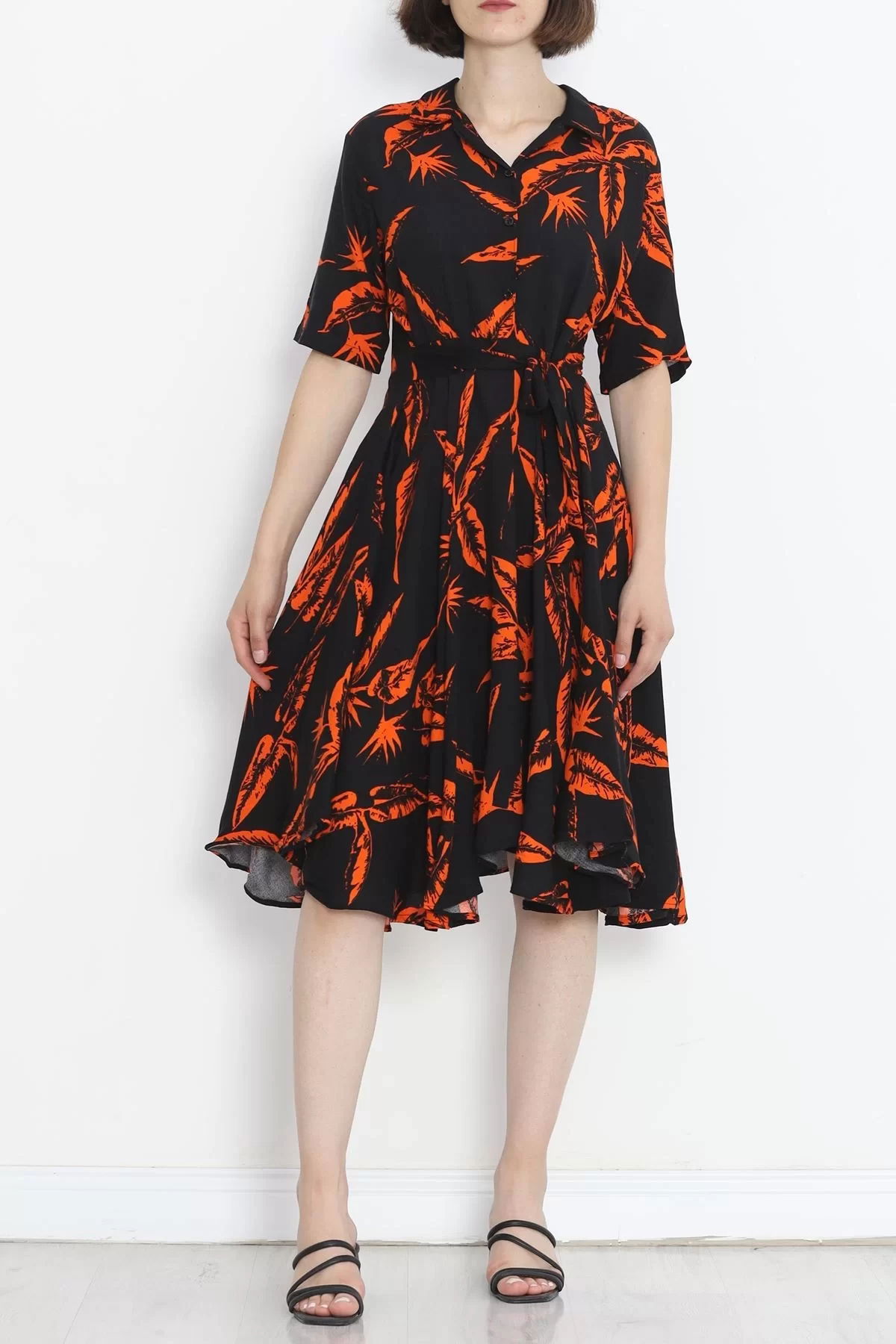 Patterned Dress Blackorange - 152421.701.