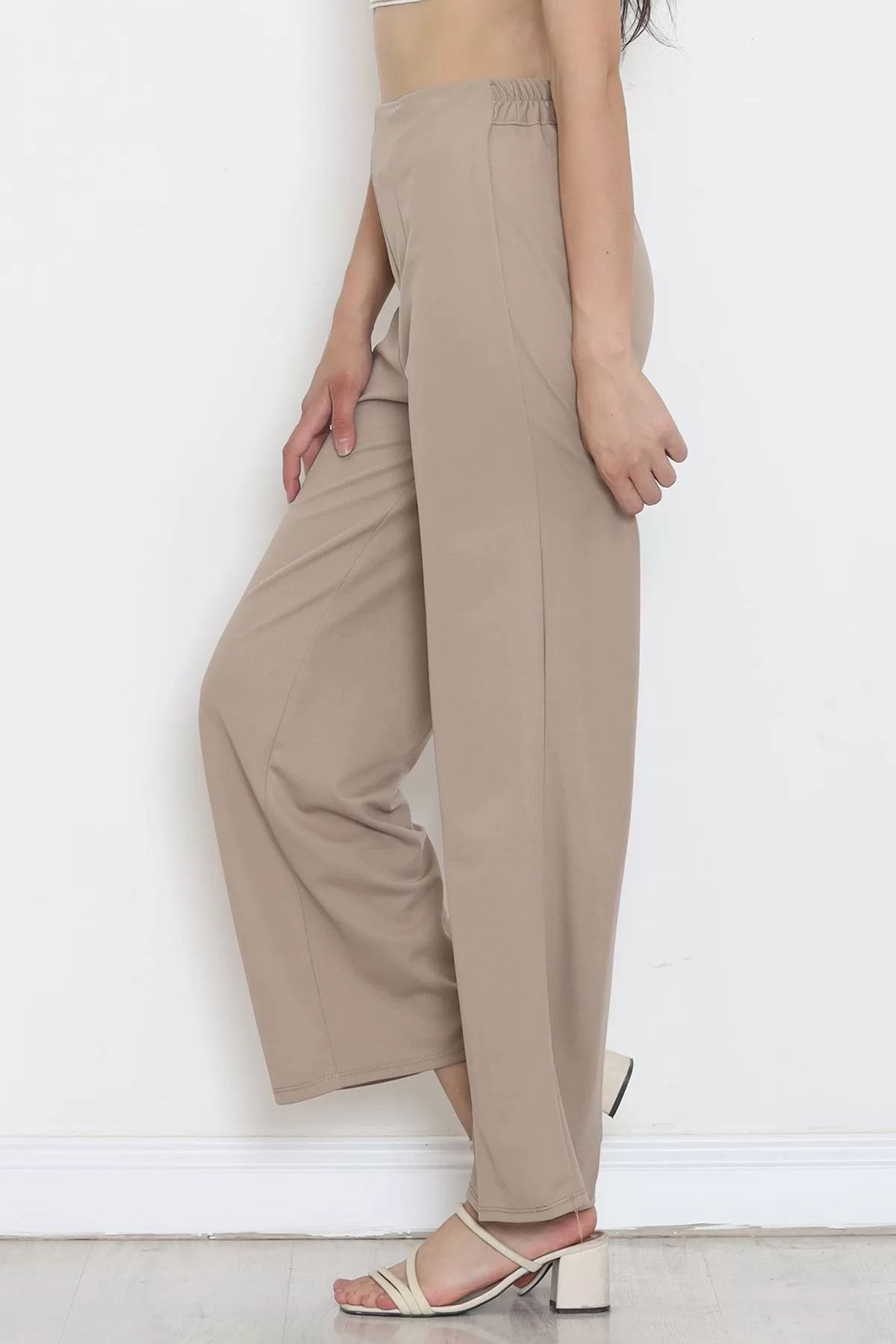 Crepe Palazzo Pants Stone - 18554.1778.