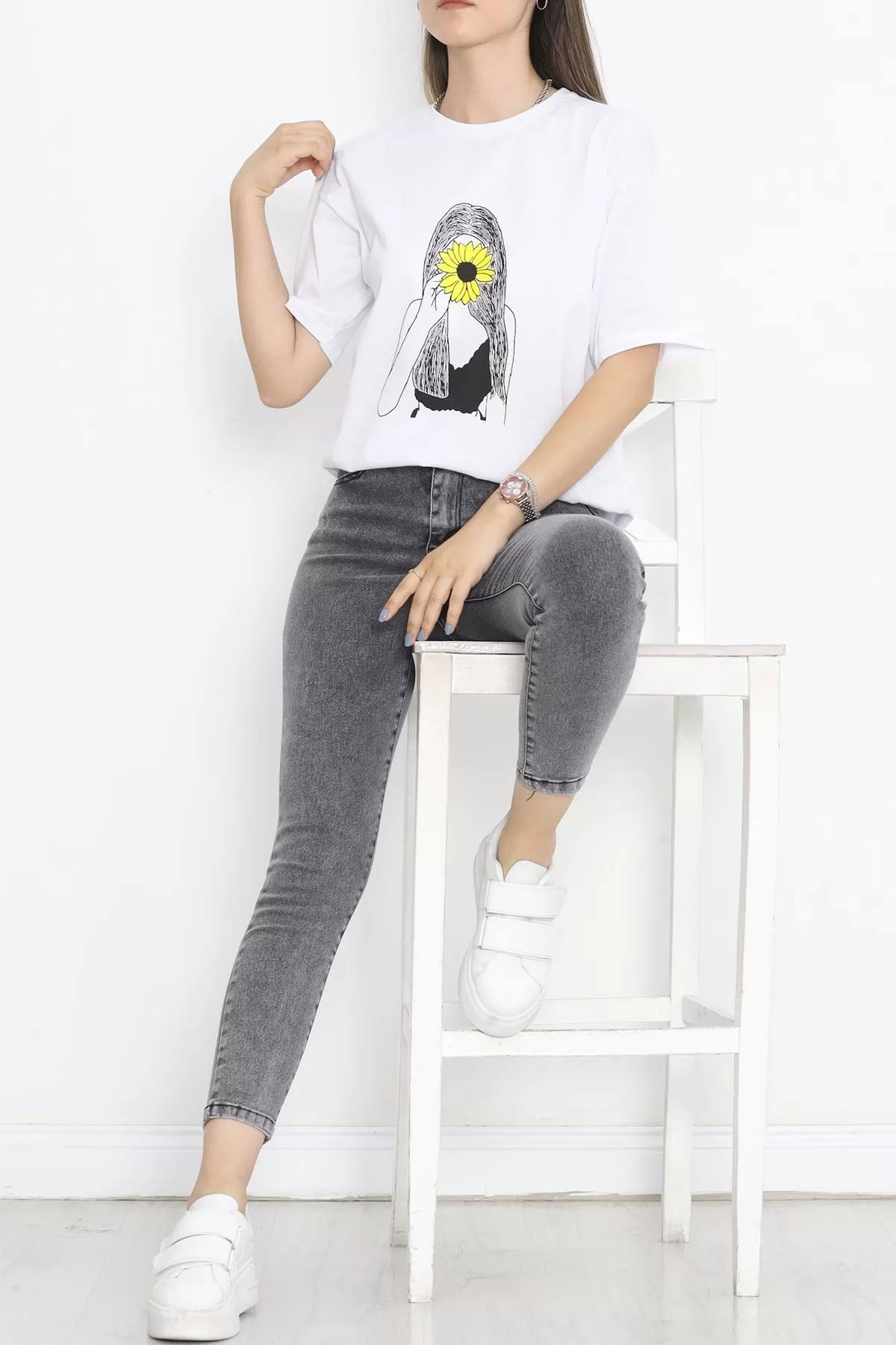 Printed T-shirt White - 16521.1567.