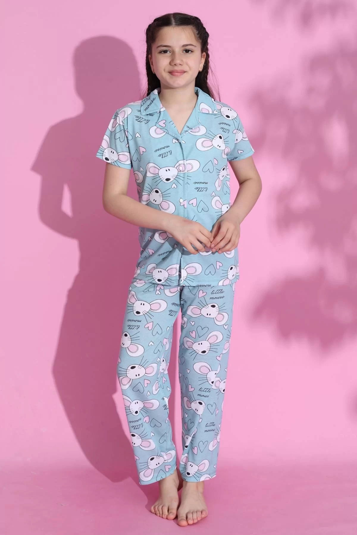 4-13 Age Children's Pajama Set Light Blue - 403.1287.