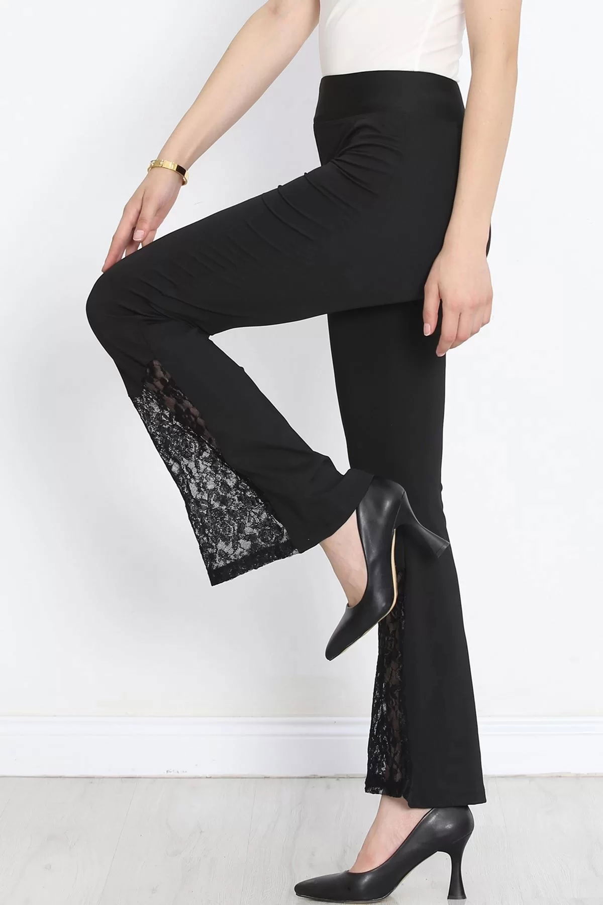 Tulle Detail Flared Leggings Black - 16812.1567.