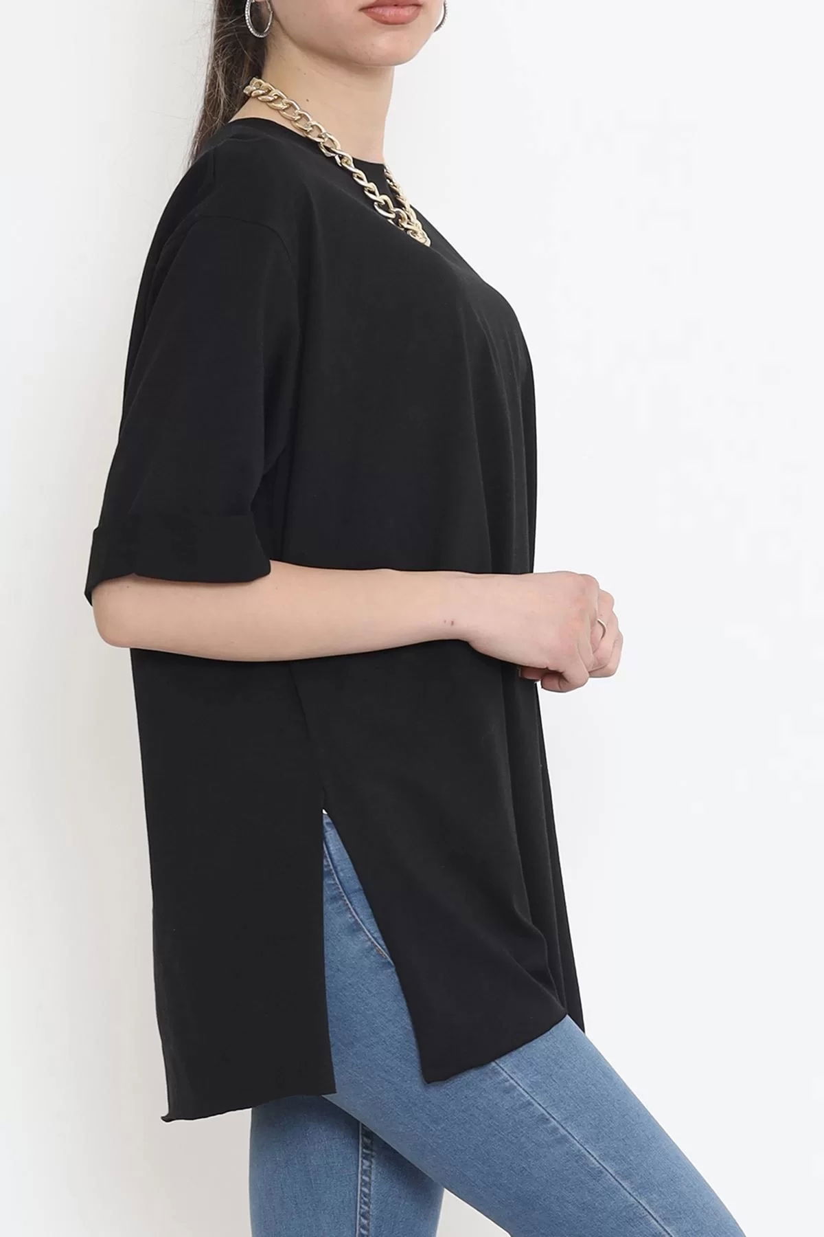 Plus Size Double Sleeve T-Shirt Black - 15788.1778.